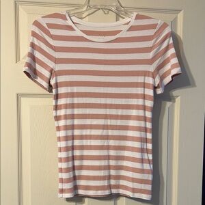 A New Day Striped Pink and White Women's Top Medium